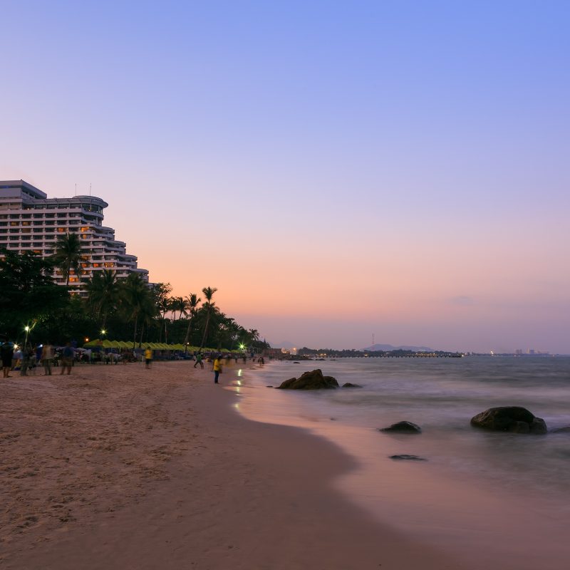 Hua Hin beach at twilight