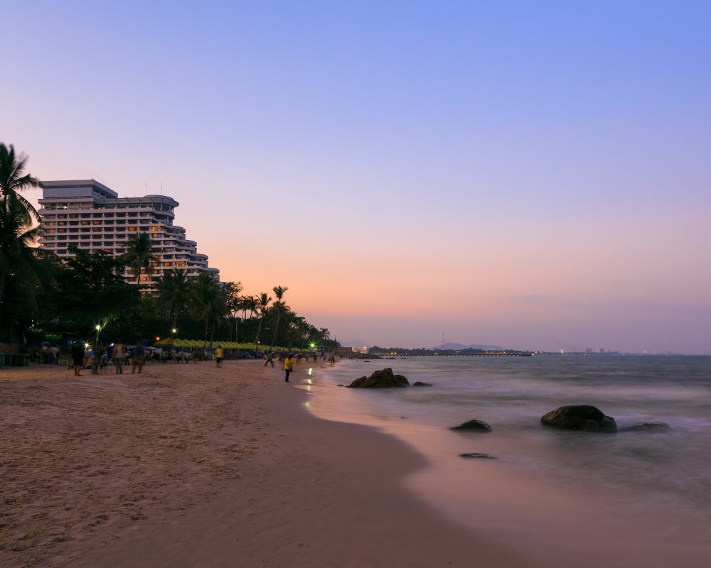 Hua Hin beach at twilight